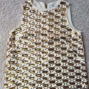 Ice Iceberg cream/gold sequin patterned shirt